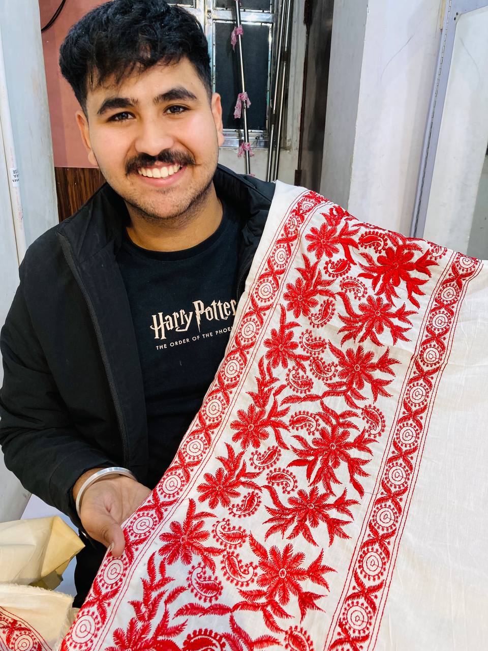 Most Premium Export Quality Of Pure Cotton FABRIC With Fine Embroidery Work (Big WIDTH!!)