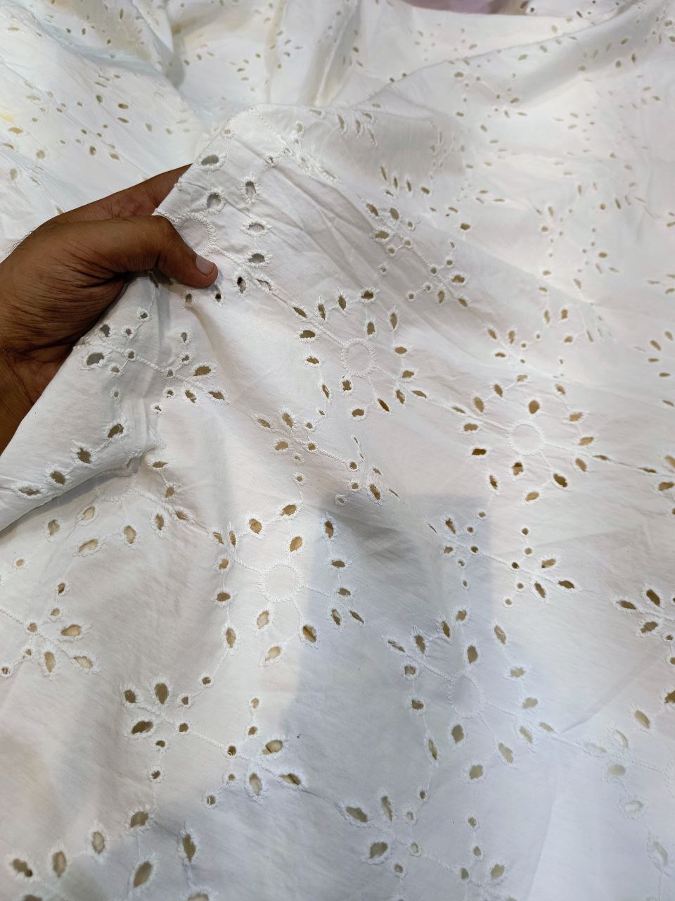 Premium Fine Hakuba Chikankari Embroidery On Pure Cotton FABRIC (Big WIDTH!!) (Dyeable Also)