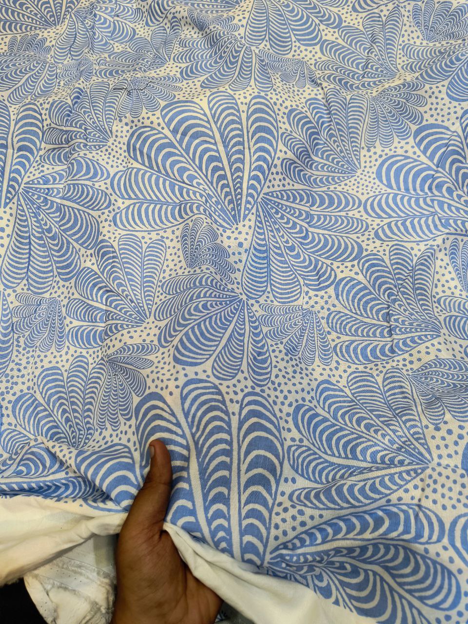 Most Premium Pure Linen Cotton PRINTED FABRIC (Big WIDTH!!)