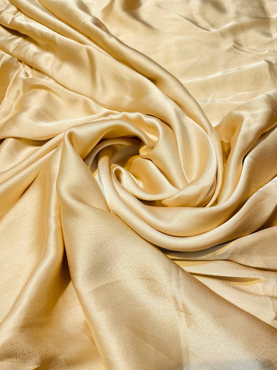 Premium Pure Modal Satin Fabric (Big WIDTH!!) - Silk Peach Colour