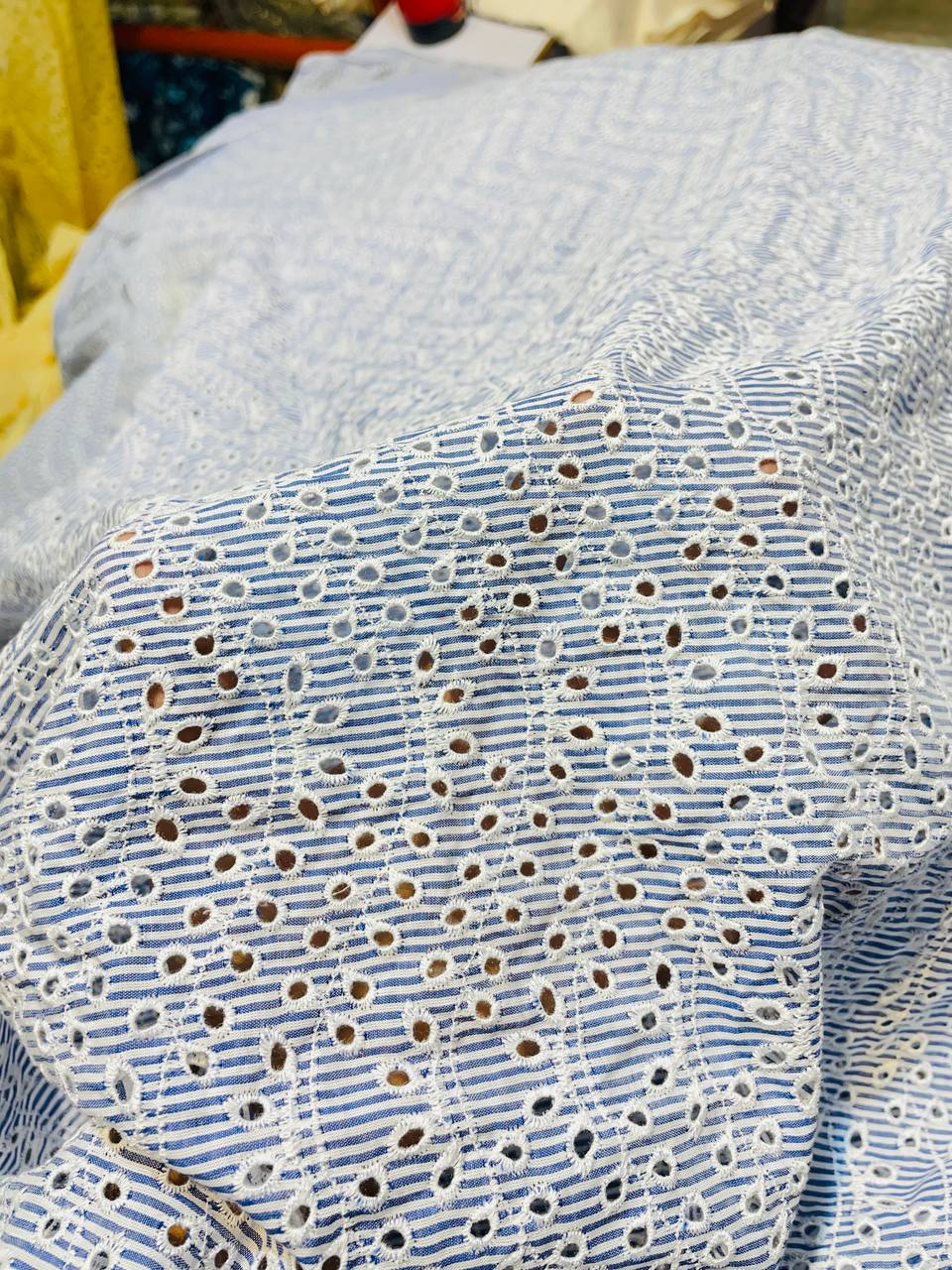 Most Premium Export Quality Of Pure Modal Cotton Printed FABRIC With Fine Chikankari Work (Big WIDTH!!)