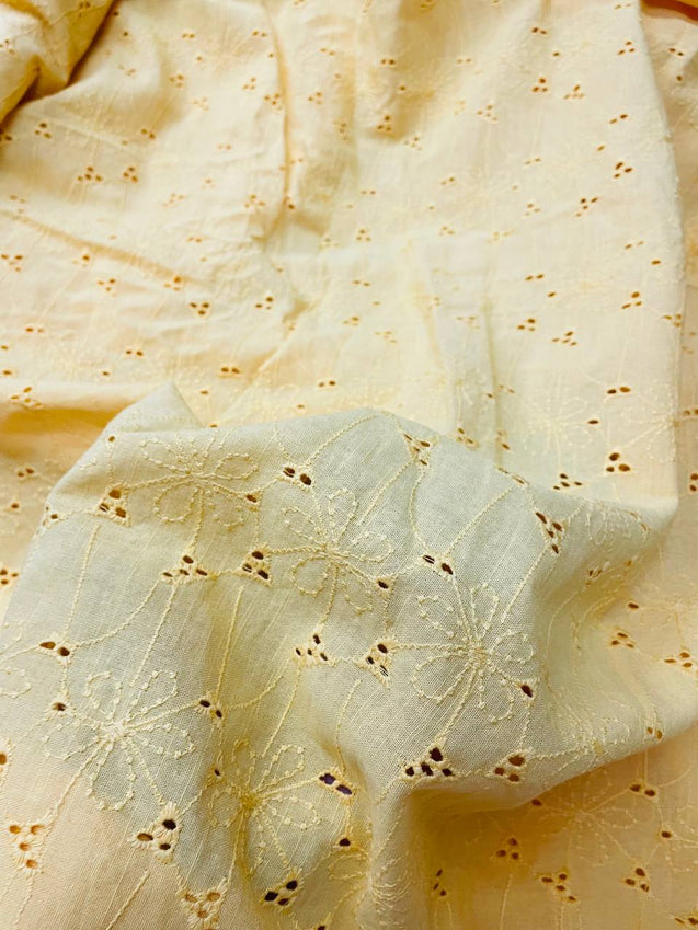 Most Premium Pure Linen Cotton FABRIC Wit Fine Thread & Hakuba Chikankari Embroidery (Big WIDTH!!)
