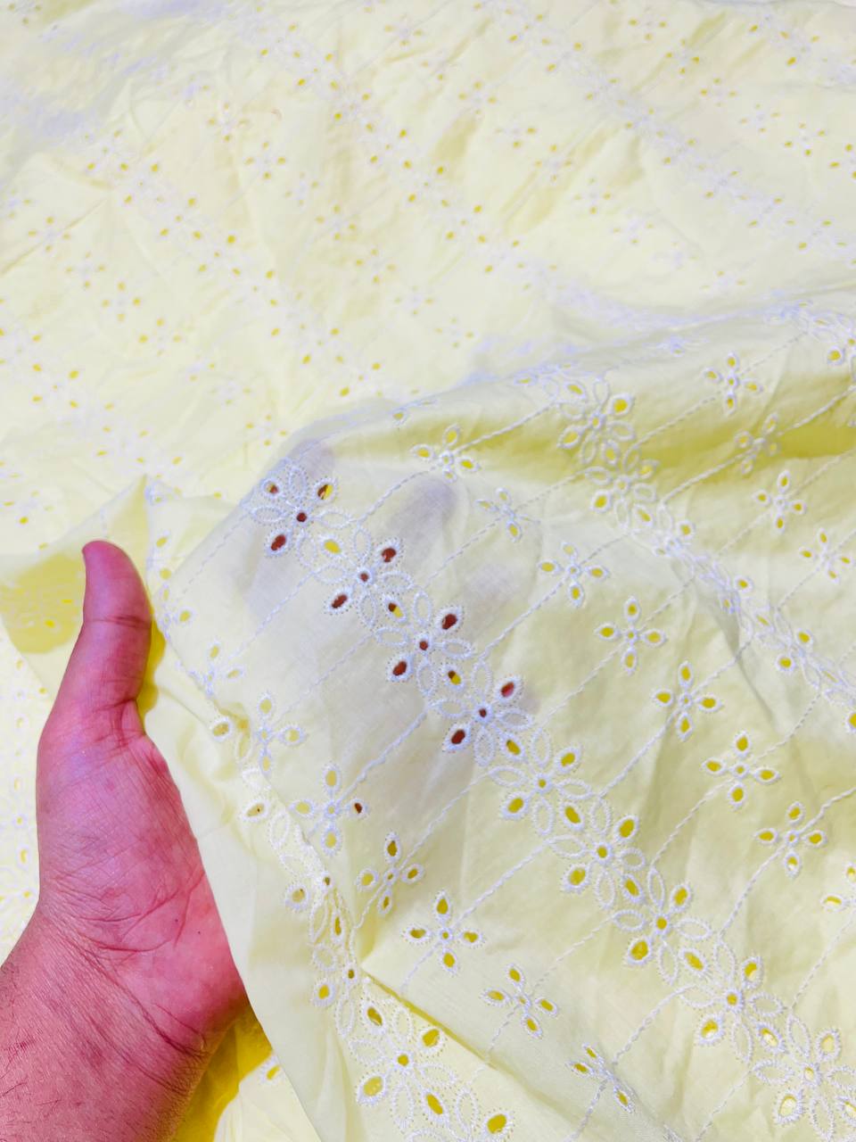 Premium Fine Chikan Hakuba Work On Pure Modal Cotton FABRIC (Big WIDTH!!)