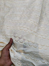 Premium Fine Hakuba Chikankari Embroidery On Pure Cotton FABRIC (Big WIDTH!!) (Dyeable Also)
