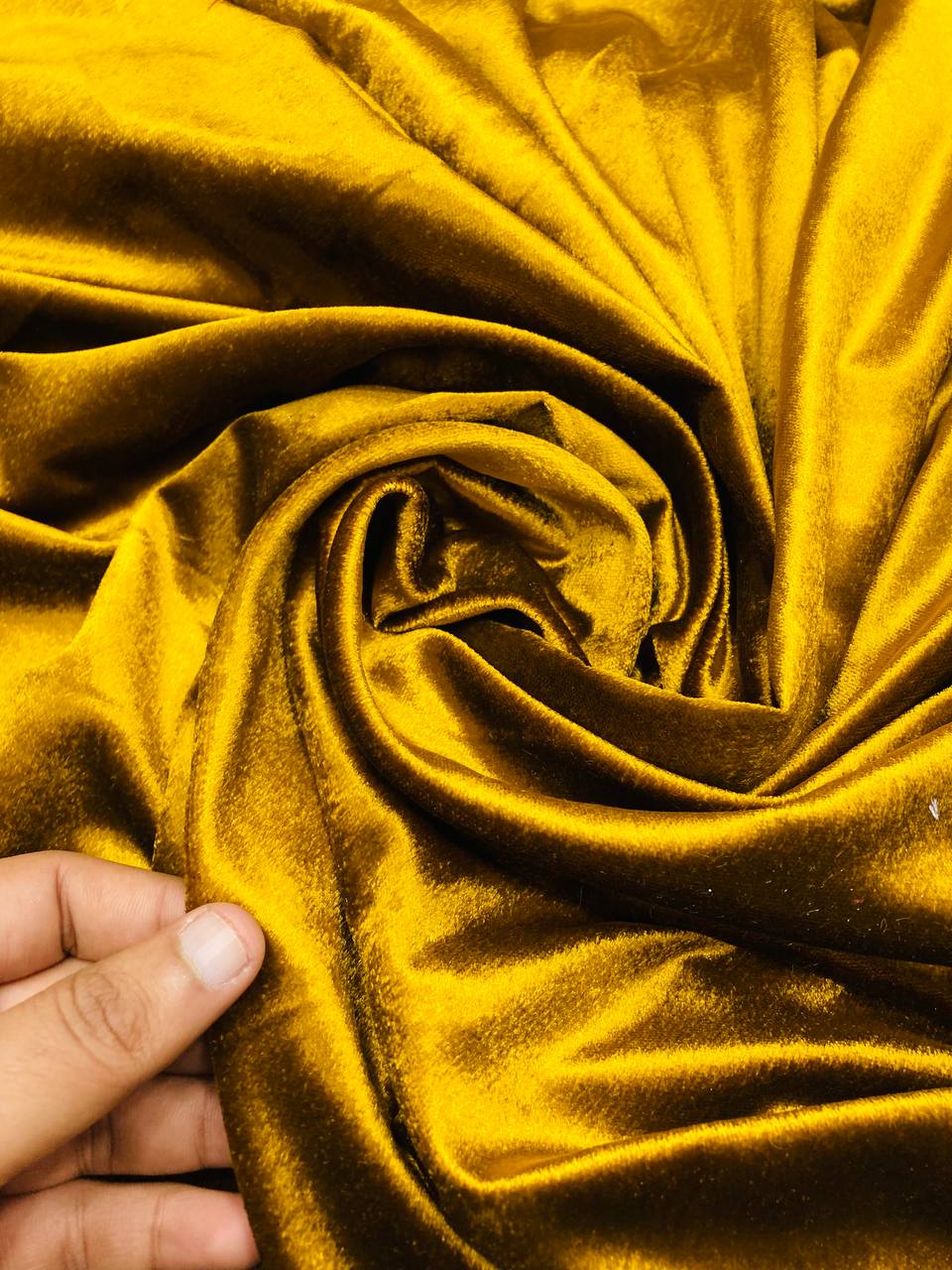 Premium Pure Imported Silk Velvet FABRIC - GOLD
