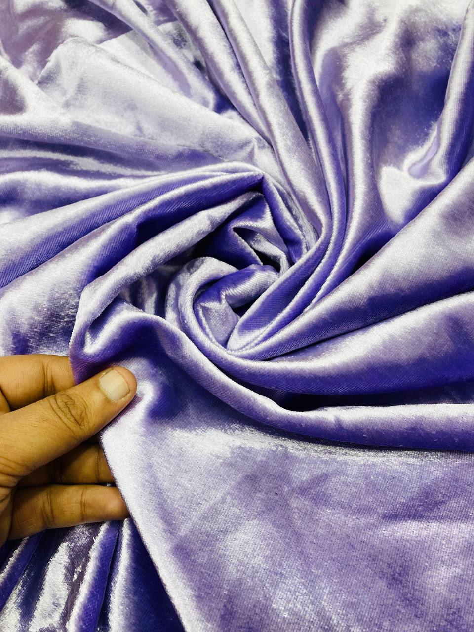 Premium Pure Imported Silk Velvet FABRIC - LAVENDER