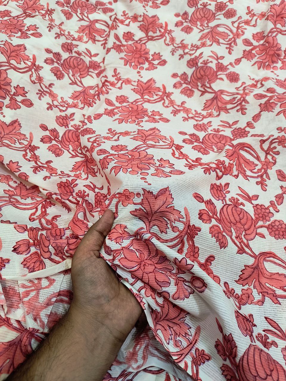 Most Premium Hand Print On Pure Dobby Cotton FABRIC