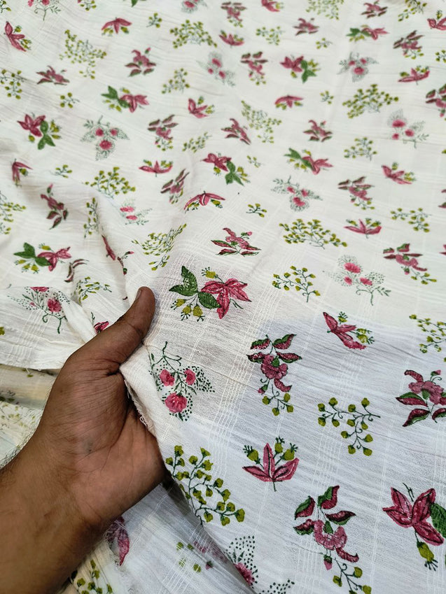 Most Premium Hand Print On Pure Dobby Cotton FABRIC