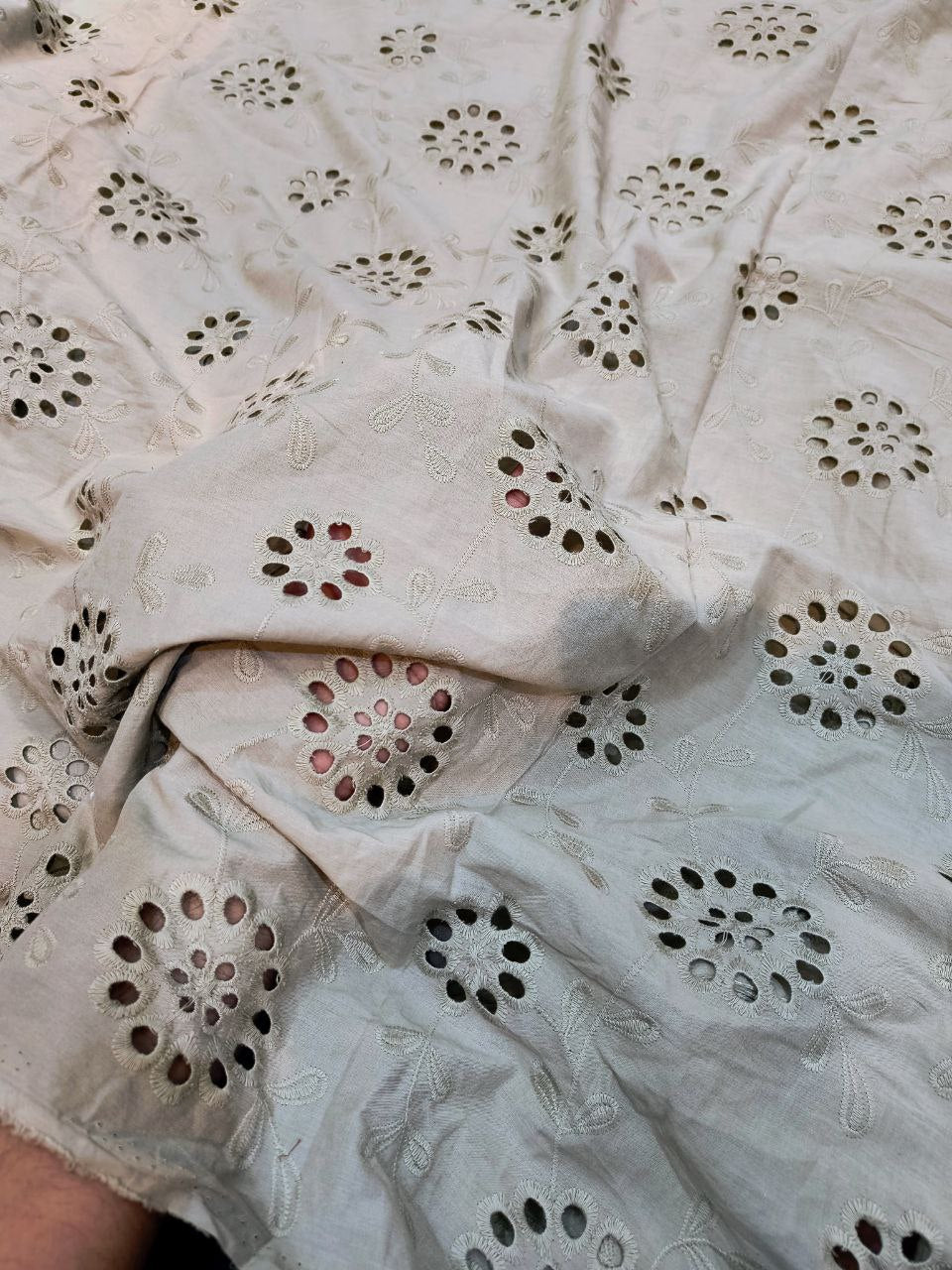 Premium Fine Hakuba Chikankari Embroidery On Pure Cotton FABRIC