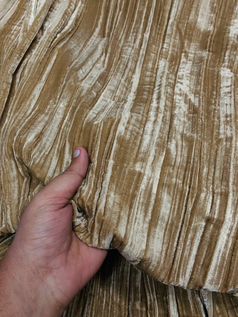 Premium Imported Crushed Velvet 9000 FABRIC - Beige