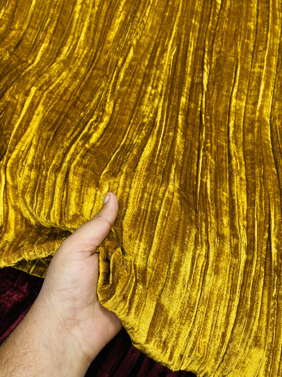 Premium Imported Crushed Velvet 9000 FABRIC - GOLD
