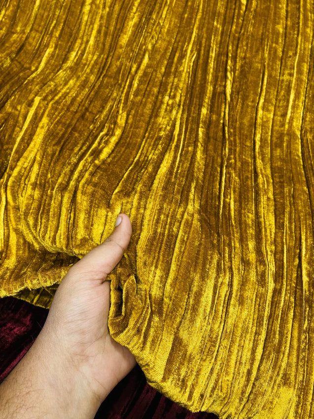 Premium Imported Crushed Velvet 9000 FABRIC - GOLD