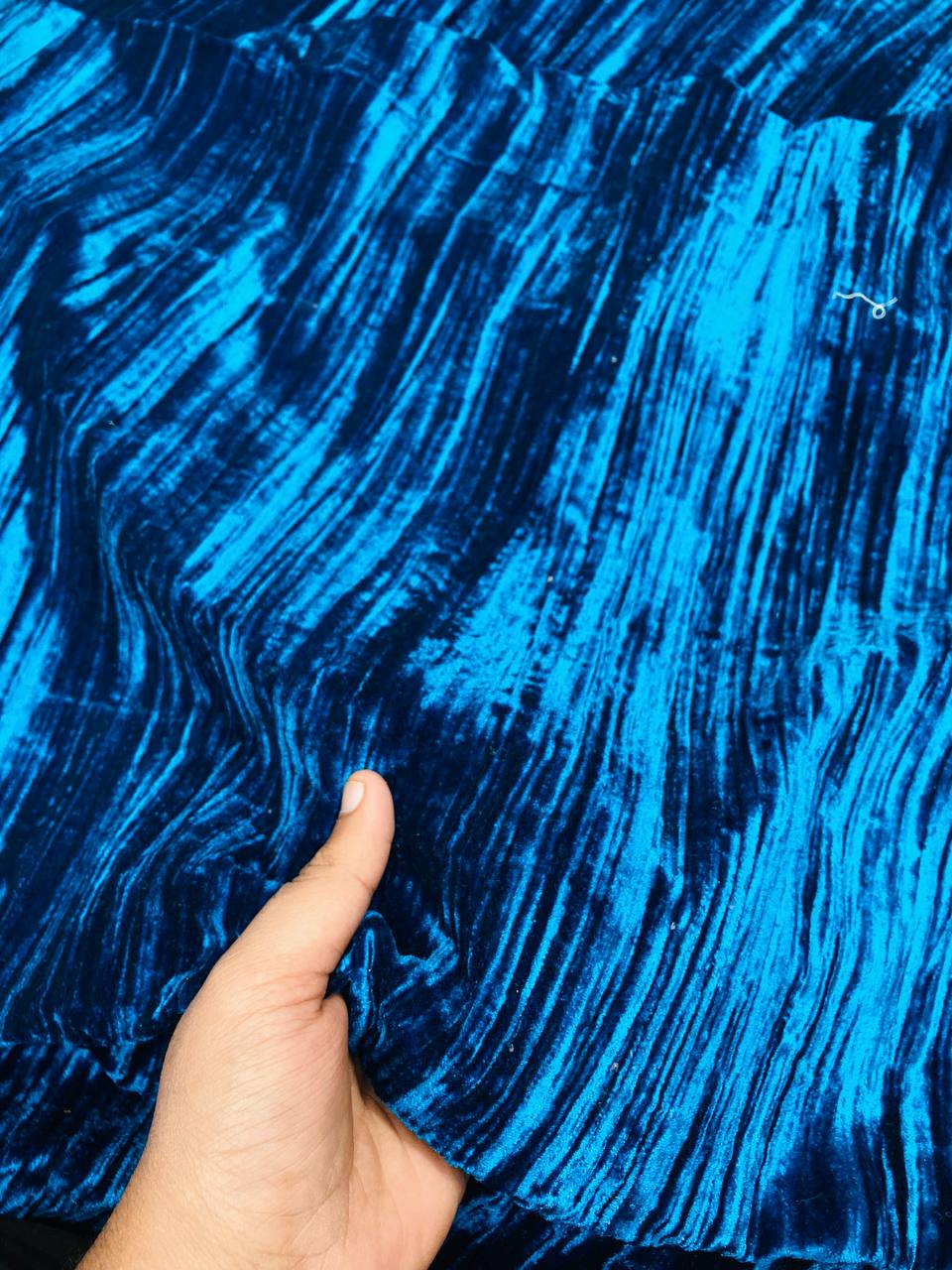 Premium Imported Crushed Velvet 9000 FABRIC - MOR PANKHI