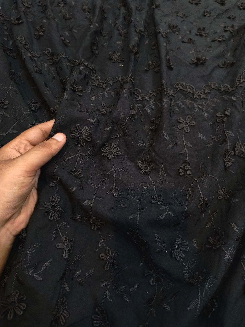 Most Premium Imported 3D Applique Fine Embroidery Cotton FABRIC (Big WIDTH!!)