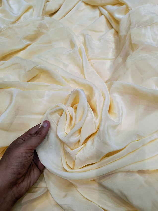 Premium Pure Viscose Natural CREPE FABRIC (Kaccha Pila Colour) (Big WIDTH!!)