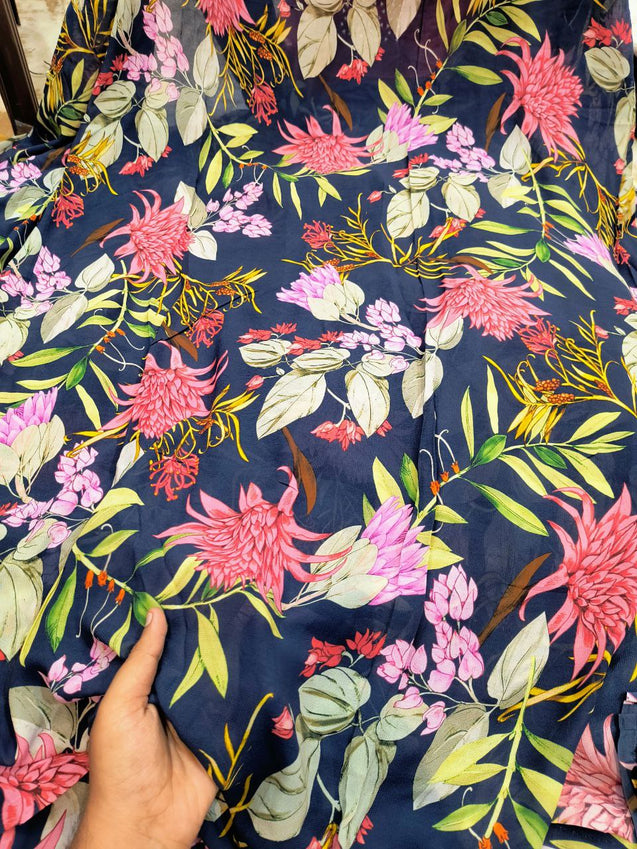 Premium Pure Viscose Georgette Digital PRINTED FABRIC (Big WIDTH!!)