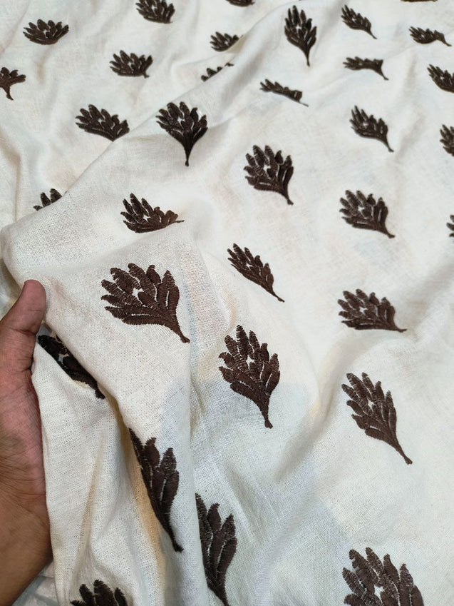 Premium Fine Thread Embroidery On Pure LINEN COTTON FABRIC (Big WIDTH!!)