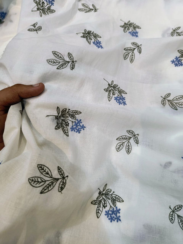 Premium Fine Thread Embroidery On Pure Cotton FABRIC (Big WIDTH!!)