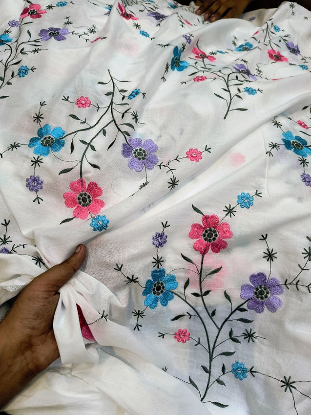 Premium Fine Thread Embroidery On Pure COTTON FABRIC (Big WIDTH!!)