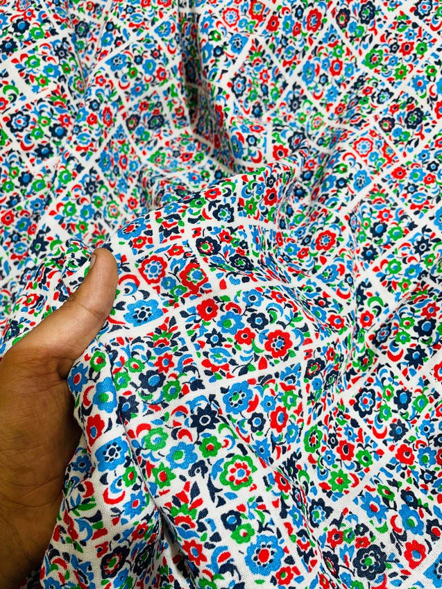 Most Premium Quality Of Pure Double Cloth Cotton FABRIC - Printed (Big WIDTH!!)