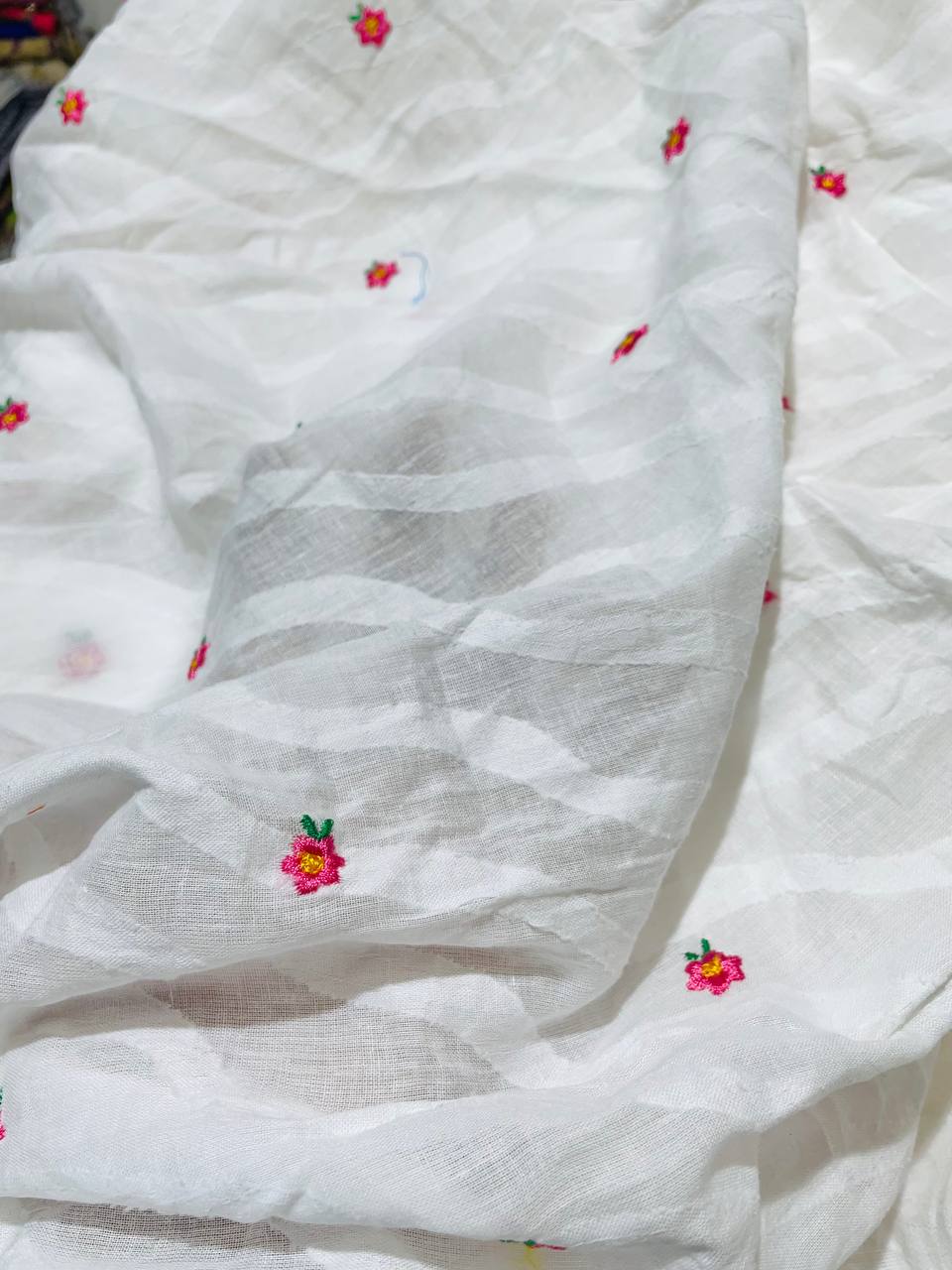 Premium Pure Fine Weaving Cotton FABRIC With Fine Embroidery