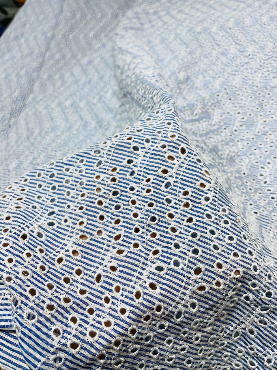 Premium Fine Chikankari Hakuba Work On Cotton FABRIC (Big WIDTH!!)