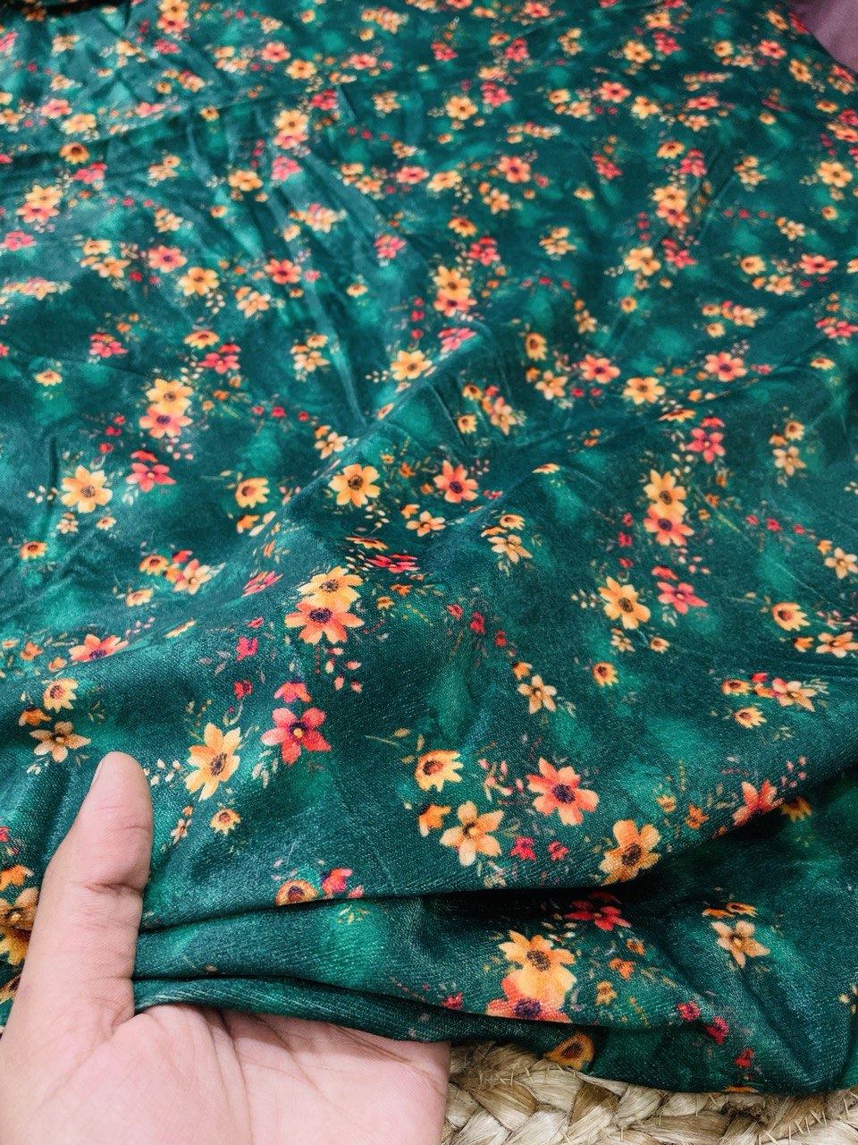 Premium Imported Digital Printed Velvet Fabric (Cut Size 2.5 Meter)