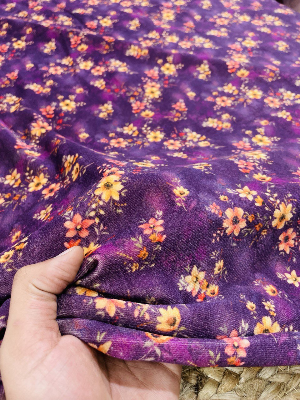 Premium Imported Digital Printed Velvet Fabric (Cut Size 2.5 Meter)