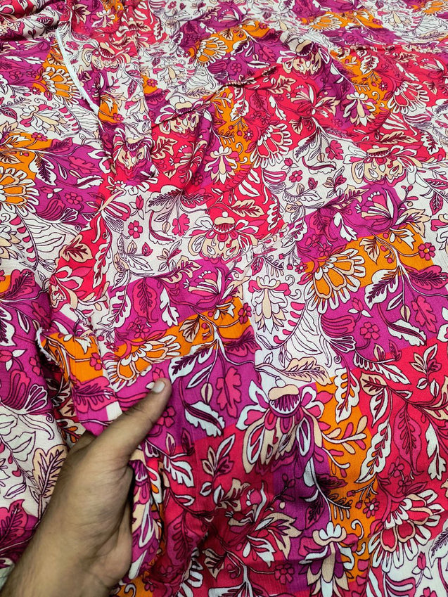 Most Premium Pure Rayon Crepe Fabric Printed (Big WIDTH!!)
