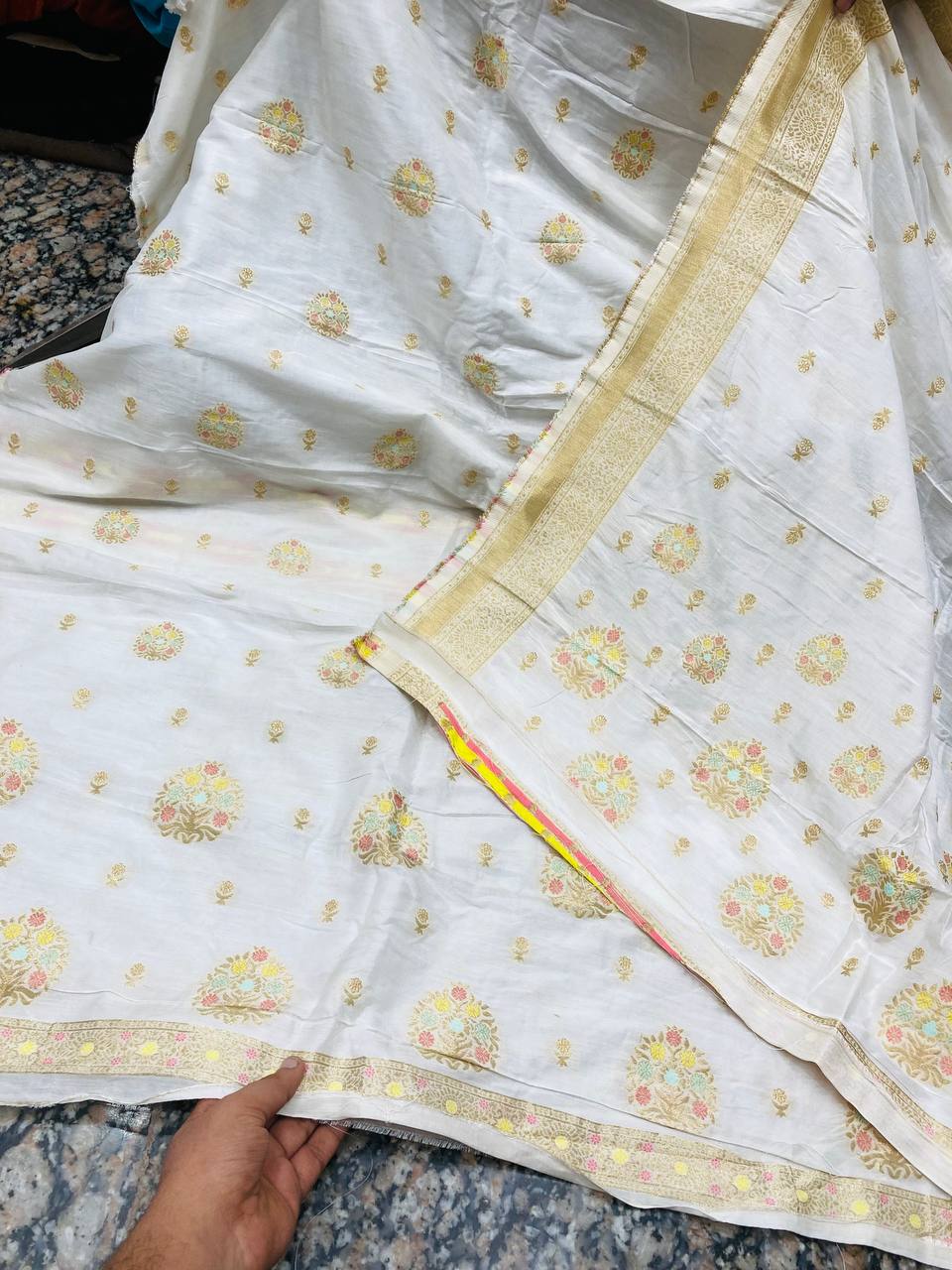 Most Premium Quality Of Suits - Dola Silk Dyeable  ( Complete Suit With SALWAAR)