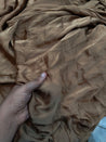 Premium Pure Modal Crushed Satin Fabric - Copper Brown Colour