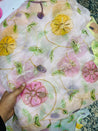 Most Premium Position Print Organza FABRIC With Fine Embroidery