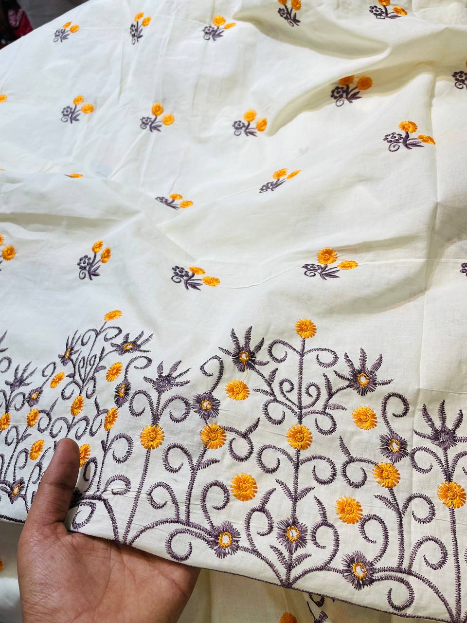 Most Premium Fine Thread Embroidery On Pure Cotton FABRIC (Big WIDTH!!)