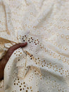 Premium Hakuba Chikankari Embroidery On Pure Cotton FABRIC (Dyeable Also) (Big WIDTH!!)
