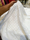 Premium Hakuba Chikankari Embroidery On Pure Cotton FABRIC (Dyeable Also) (Big WIDTH!!)