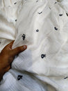 (SALE PRICES) Premium Fine Thread Embroidery On Pure Double Cloth FABRIC (Big WIDTH!!) (Dyeable Also)