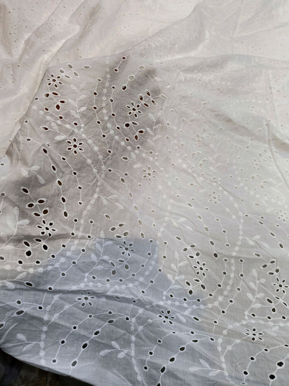 (SALE PRICES) Premium Hakuba Chikankari Embroidery On Pure Cotton FABRIC (Dyeable Also) (Big WIDTH!!)