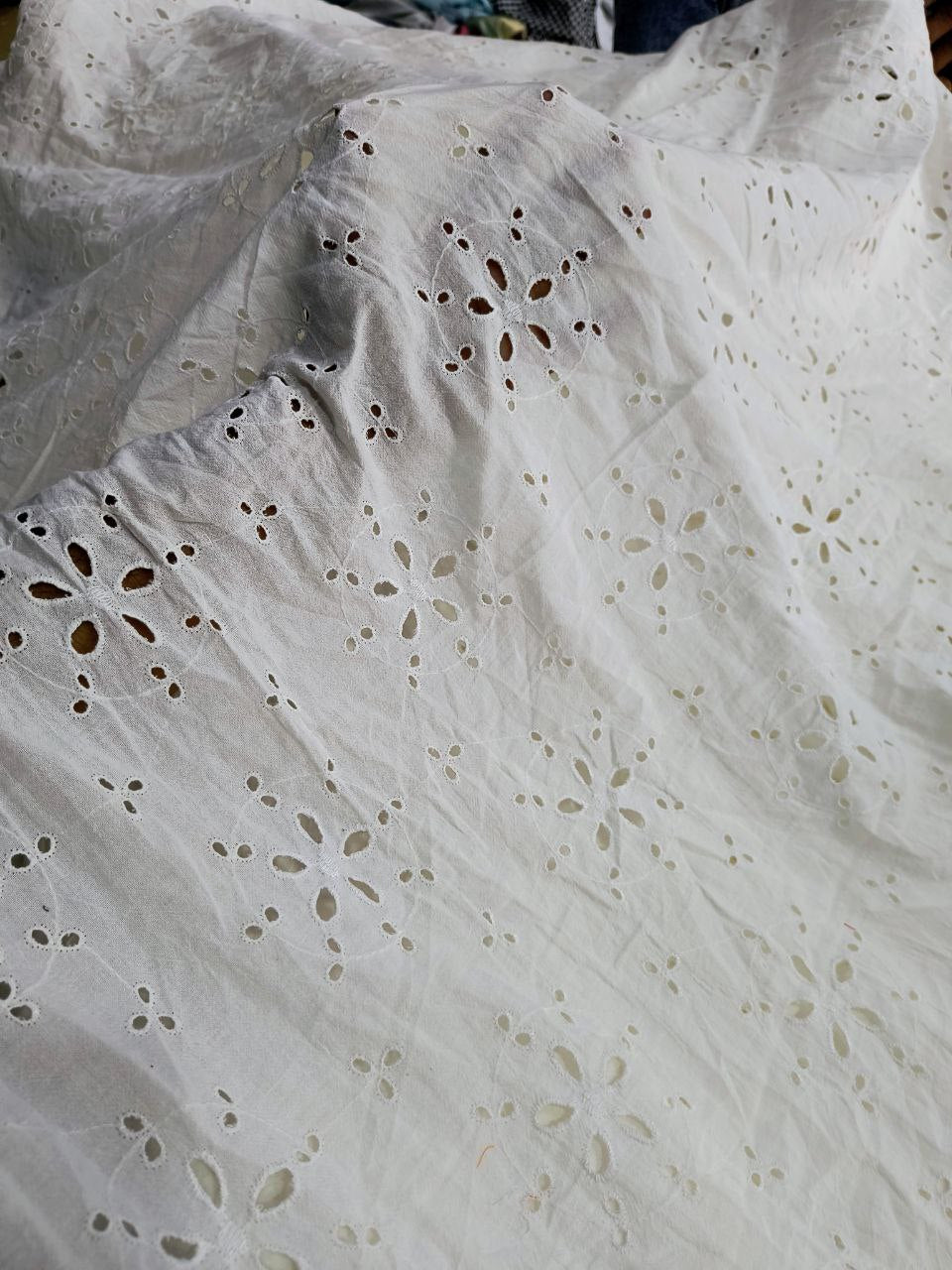 (SALE PRICES) Premium Hakuba Chikankari Embroidery On Pure Cotton FABRIC (Dyeable Also) (Big WIDTH!!)