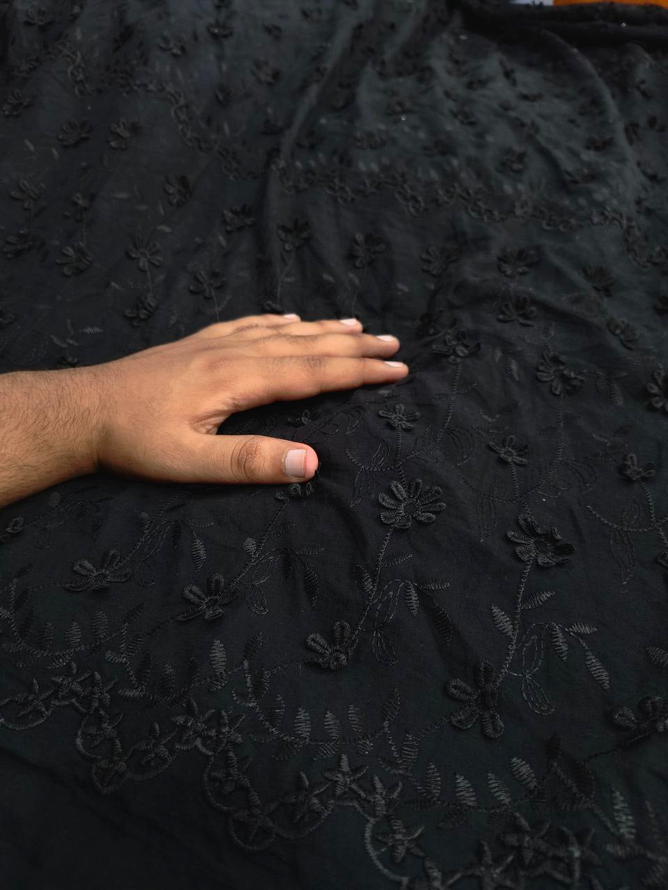 (SALE PRICES) Most Premium Imported 3D Applique Fine Embroidery Cotton FABRIC (Big WIDTH!!)