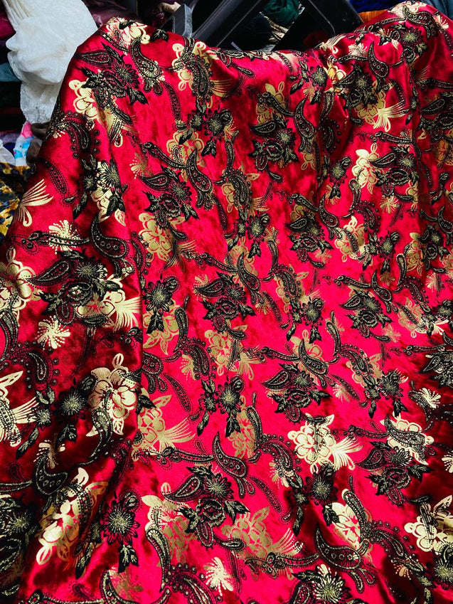 Most Premium Imported ICE VELVET FABRIC With Fine Printing (Big WIDTH!!)