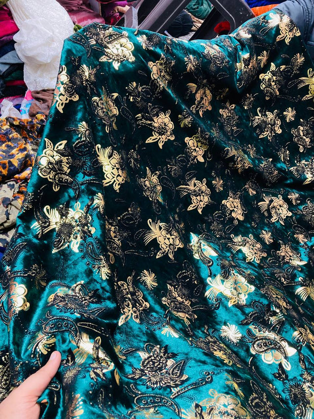 Most Premium Imported ICE VELVET FABRIC With Fine Printing (Big WIDTH!!)