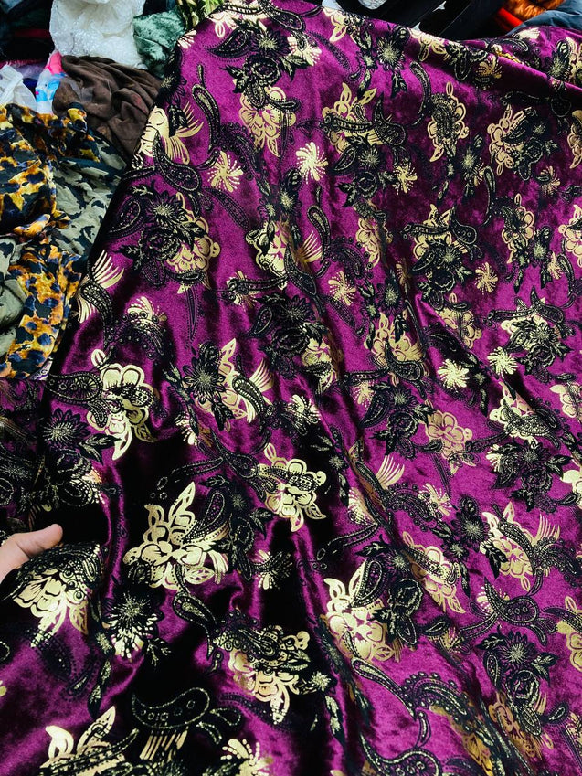 Most Premium Imported ICE VELVET FABRIC With Fine Printing (Big WIDTH!!)