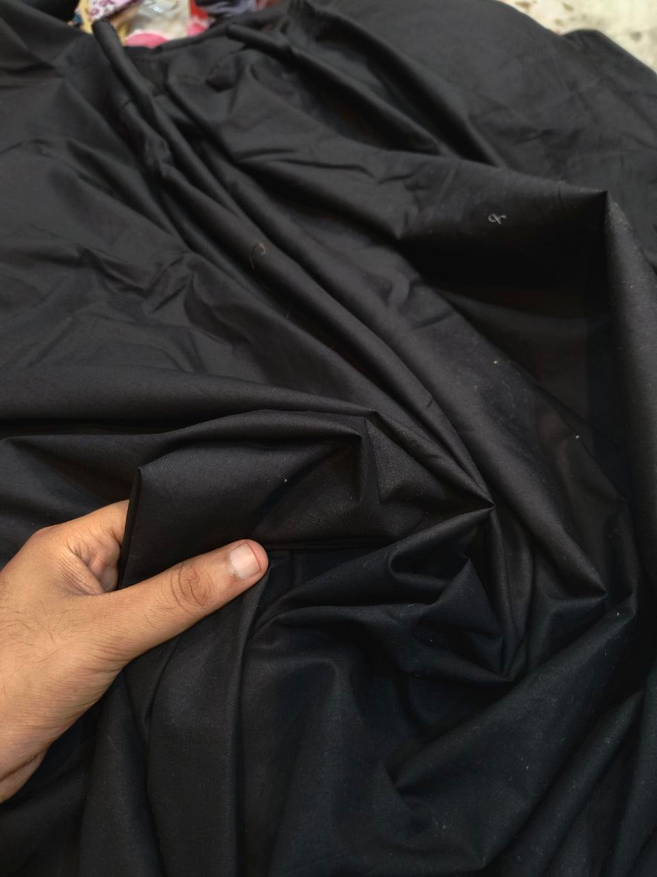 (SALE PRICES) Premium Pure Giza Glaze Cotton BLACK (Big WIDTH!!)