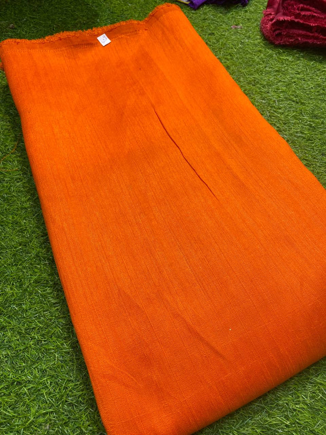 Most Premium Collection Of Silk Fabric - Raw Khaadi SILK ( Orange )