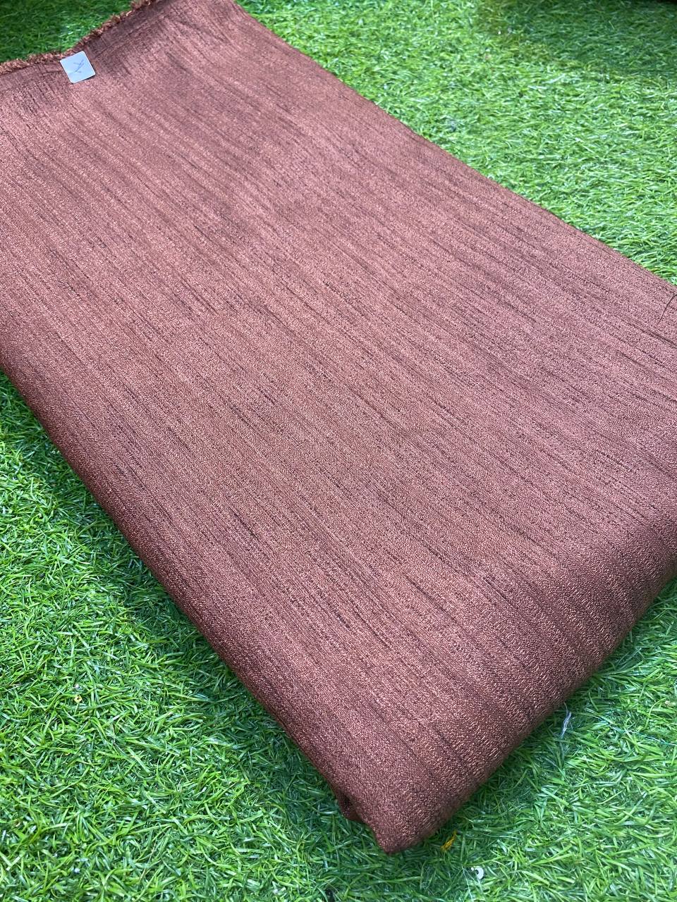 Most Premium Collection Of Silk Fabric - Raw Khaadi SILK ( Light Brown )