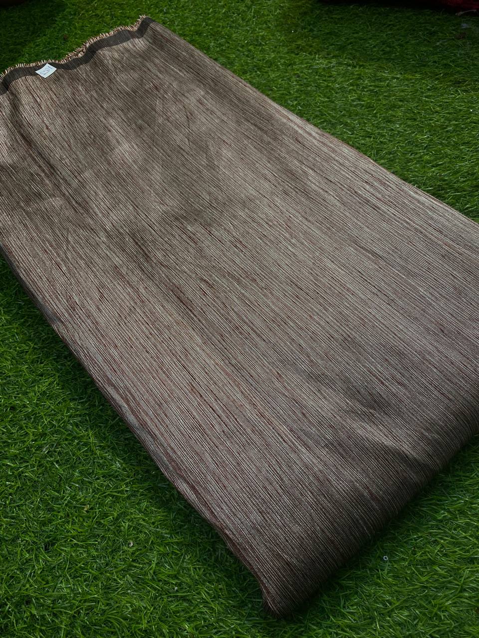 Most Premium Collection Of Silk Fabric - Raw Khaadi SILK ( Wood Grey)
