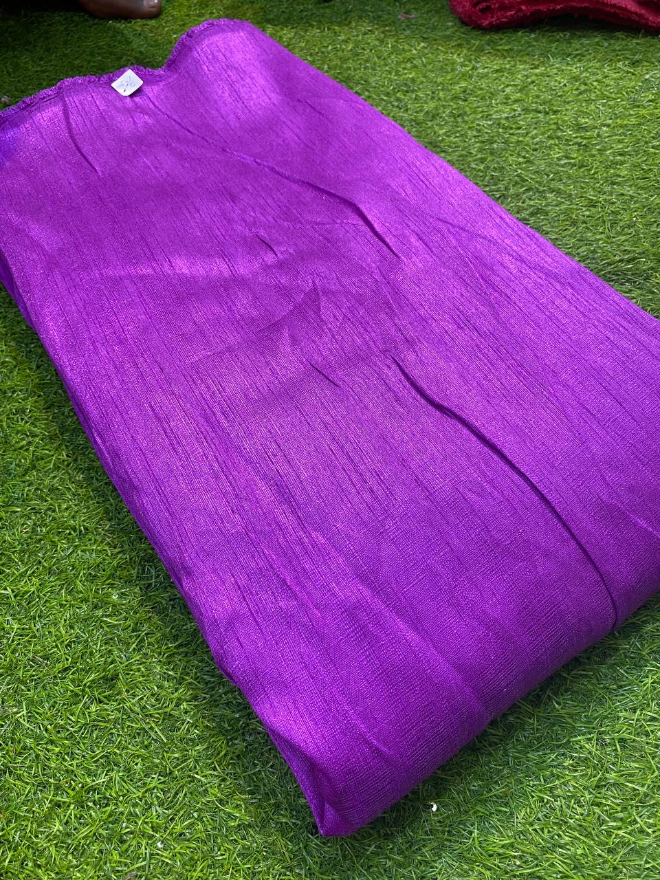 Most Premium Collection Of Silk Fabric - Raw Khaadi SILK ( Purple )