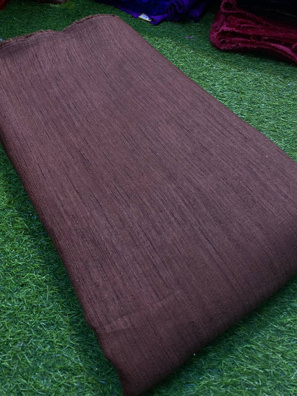 Most Premium Collection Of Silk Fabric - Raw Khaadi SILK ( Khaadi Brown )