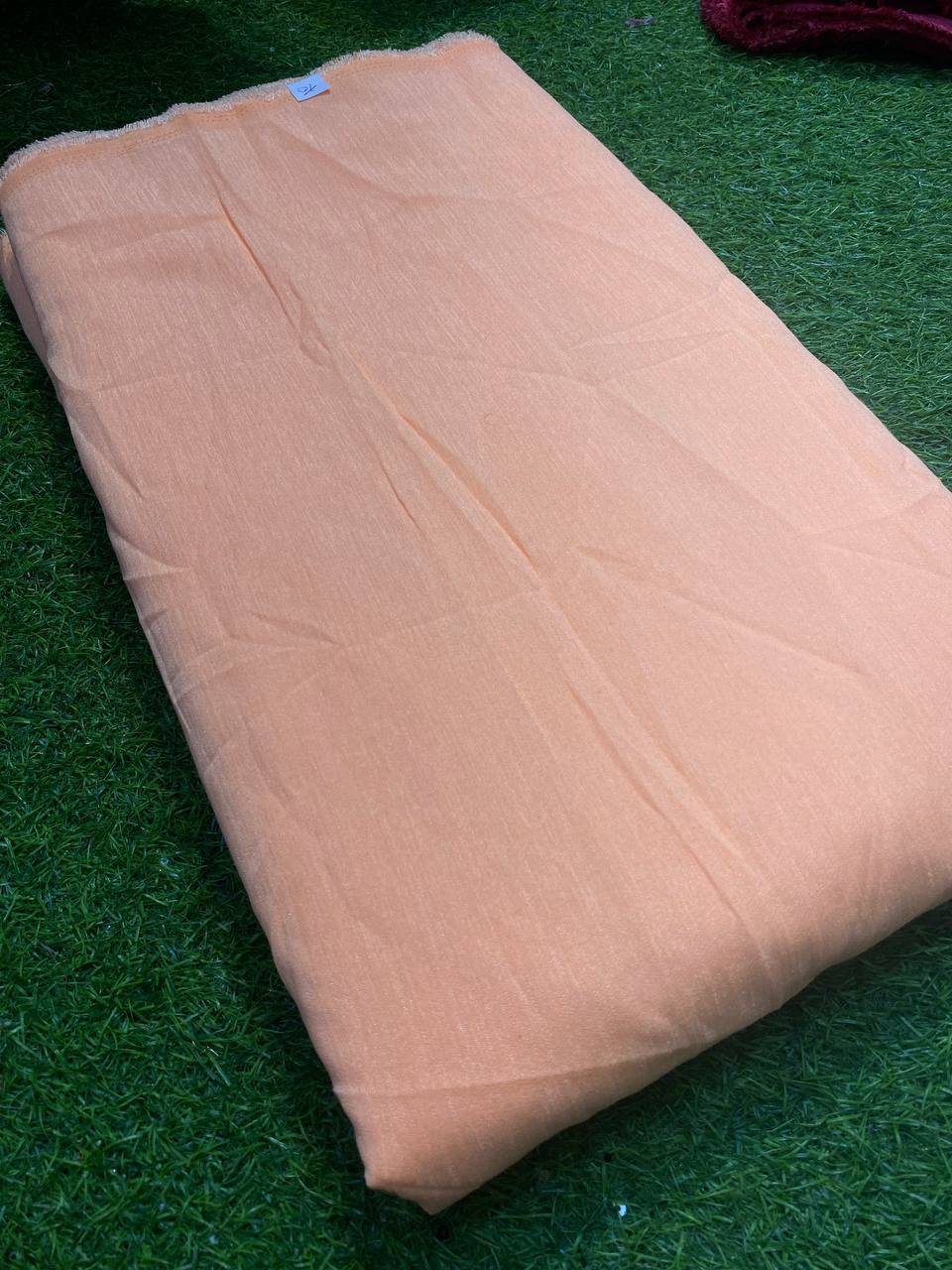 Most Premium Collection Of Silk Fabric - Raw Khaadi SILK ( Peach )