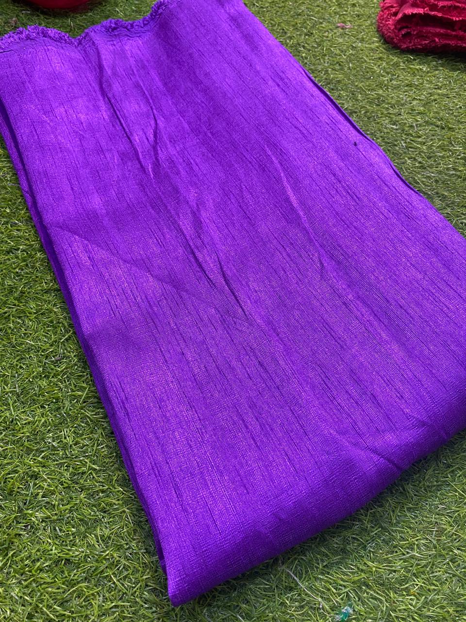 Most Premium Collection Of Silk Fabric - Raw Khaadi SILK ( Purple)